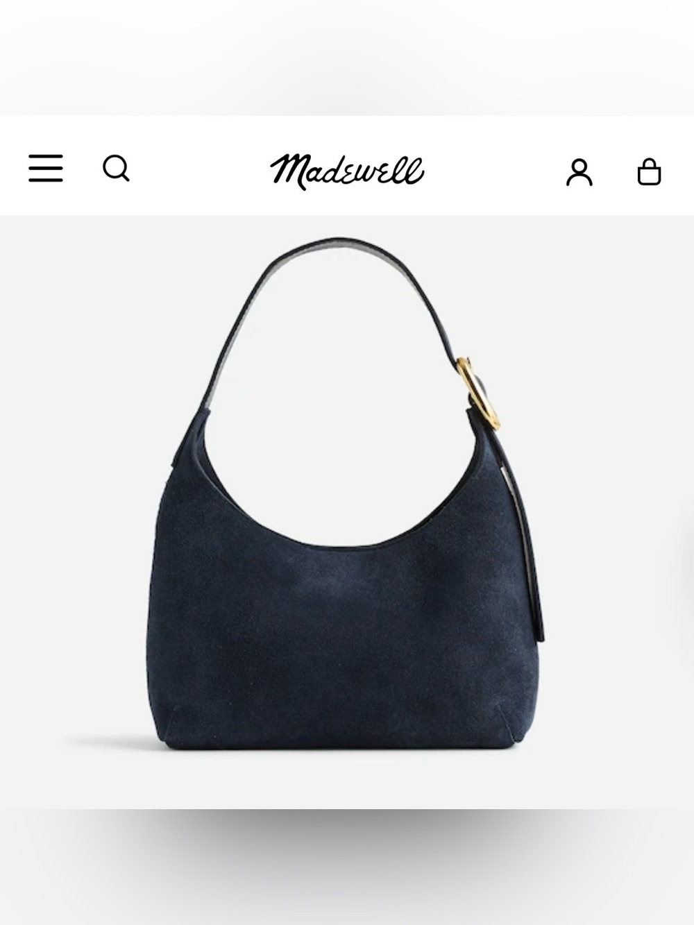 Madewell ‘The Sculptural-Buckle Shoulder Bag’ in Deep Indigo